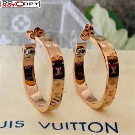 louis vuitton earrings rose gold|louis vuitton hoop earrings gold.